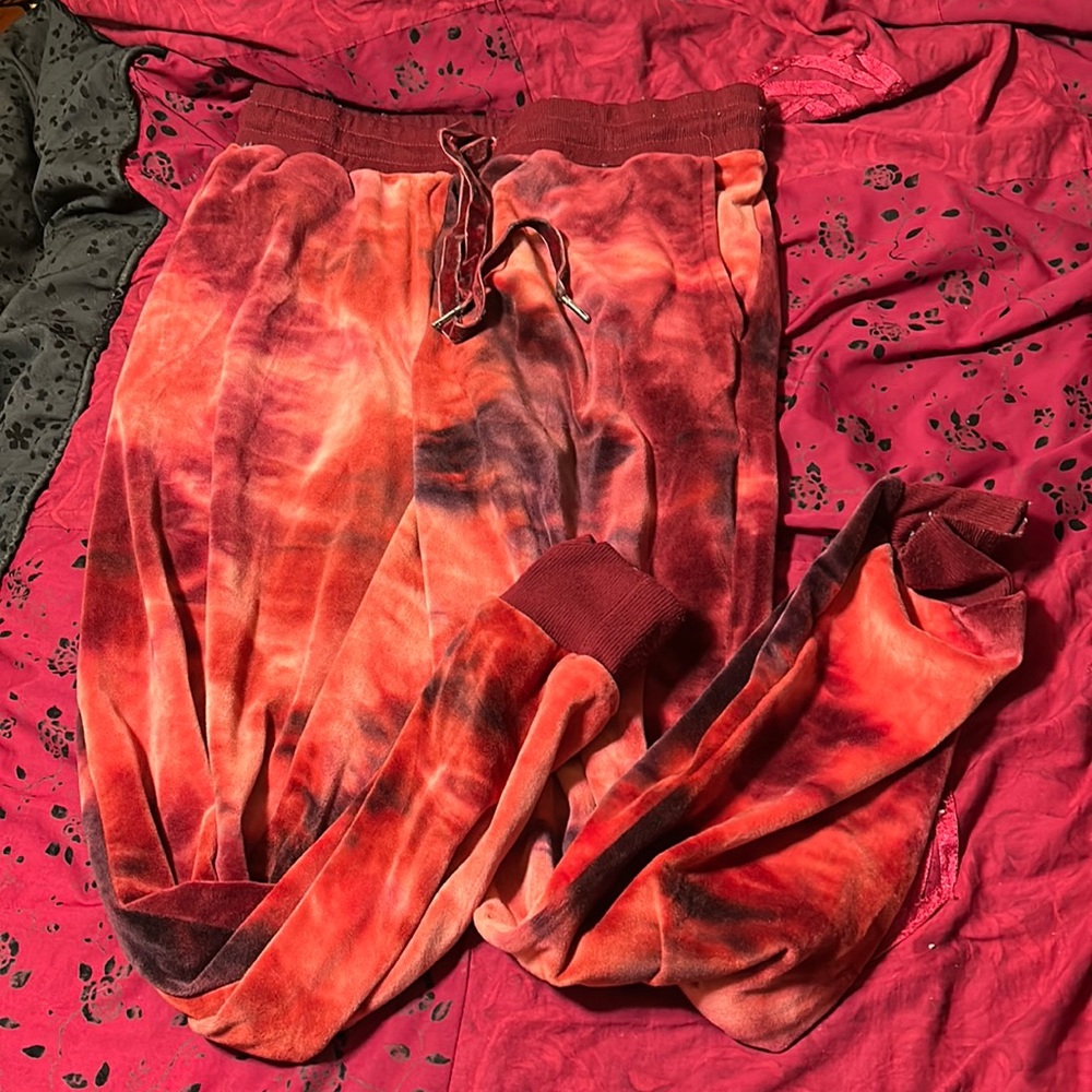 Soft Red Tie-Dye Joggers Size 4-6 (S)